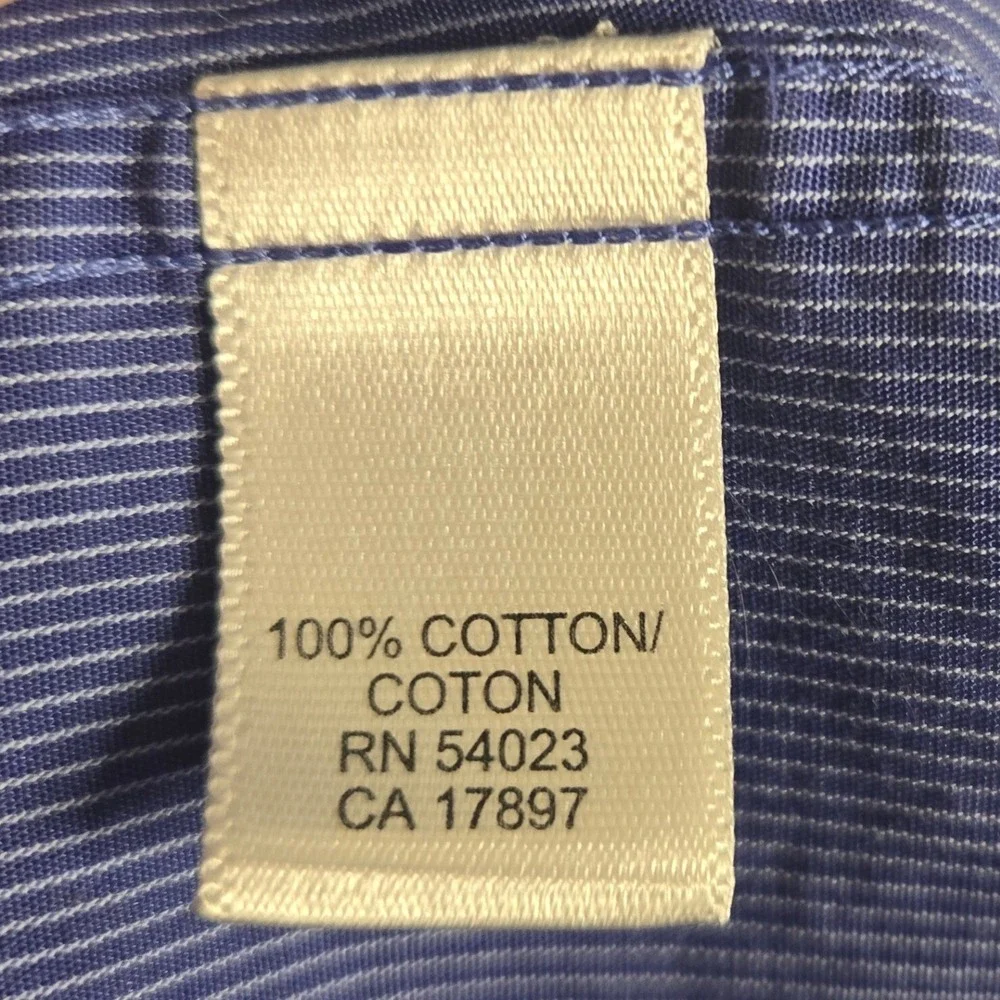 Banana Republic Dress Shirt Striped‎ Long Sleeve Button Down Blue Mens L